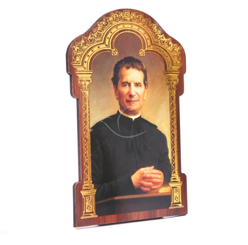 Święty Jan Bosko - Obrazek HDF ze złotą ramką (1)