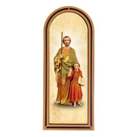 Święty Józef - Obraz półokrągły w ramce HDF (1) - Obrazek religijny płyta HDF - Nowość