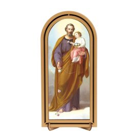 Święty Józef - Obraz półokrągły w ramce HDF (3) - Obrazek religijny płyta HDF - Nowość