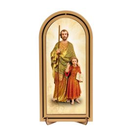 Święty Józef - Obraz półokrągły w ramce HDF (4) - Obrazek religijny płyta HDF - Nowość