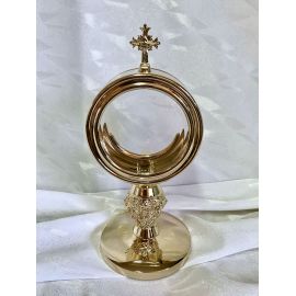 Monstrancja mini mosiężna, pozłacana - 22 cm (D1) - MONSTRANCJE - Nowość