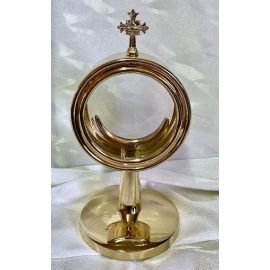 Monstrancja mini mosiężna, pozłacana - 20 cm (D2) - MONSTRANCJE - Nowość