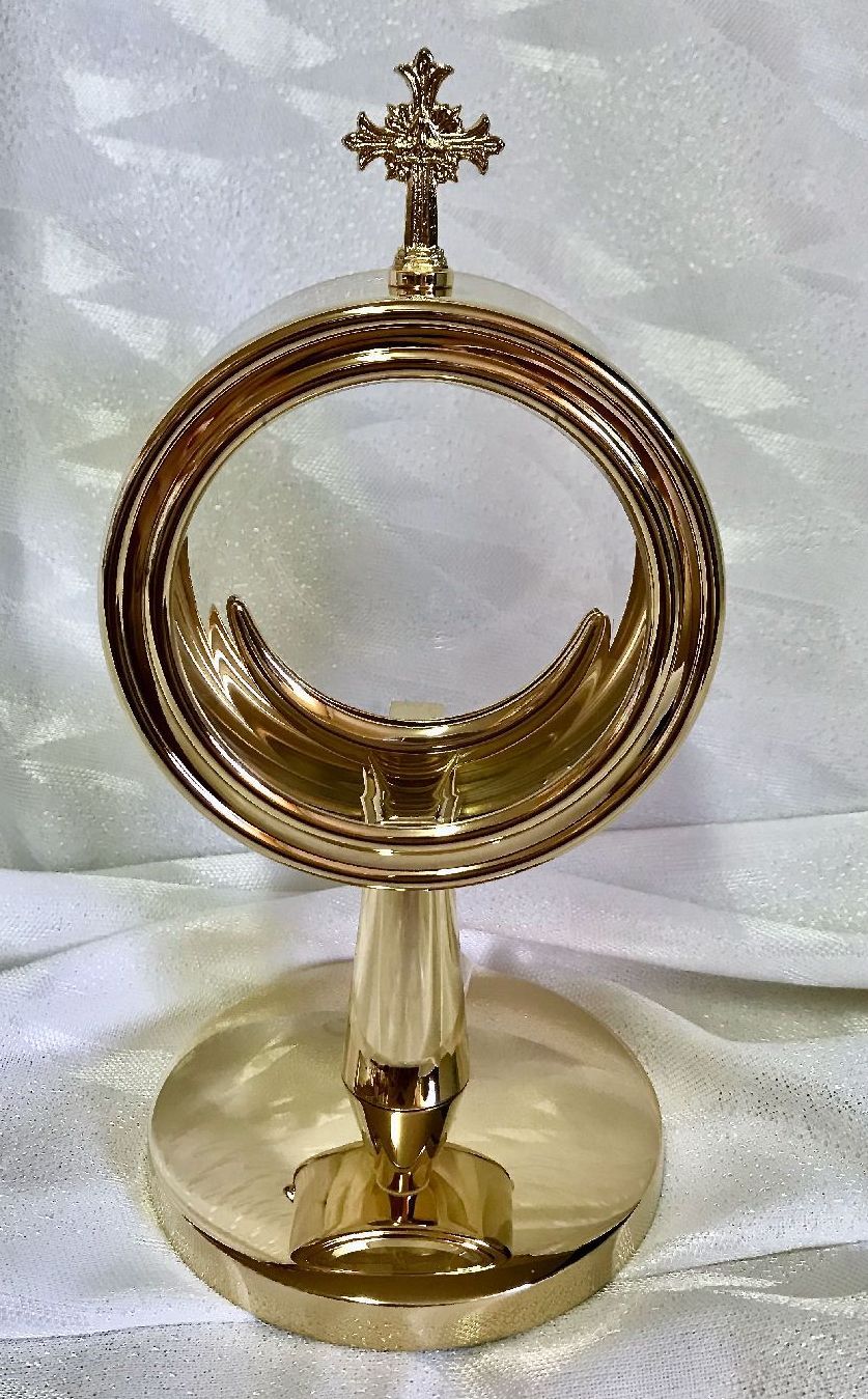 Monstrancja mini mosiężna, pozłacana - 20 cm (D2)