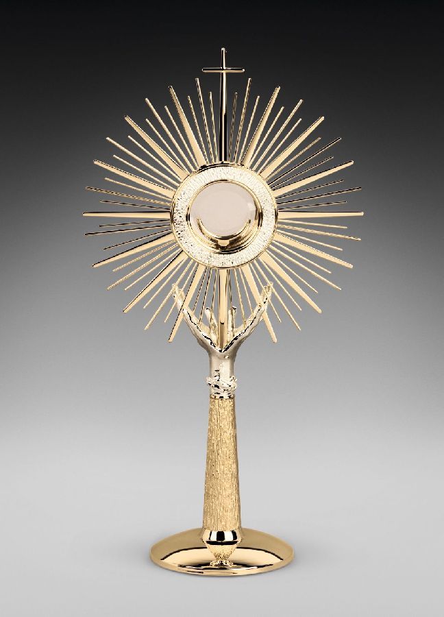 Monstrancja mosiężna, pozłacana - 65 cm (D5)