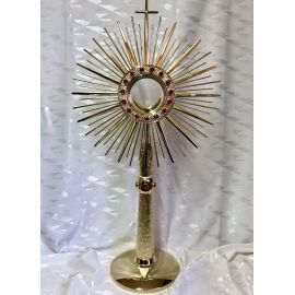 Monstrancja mosiężna, pozłacana - 66 cm (D6) - MONSTRANCJE - Nowość
