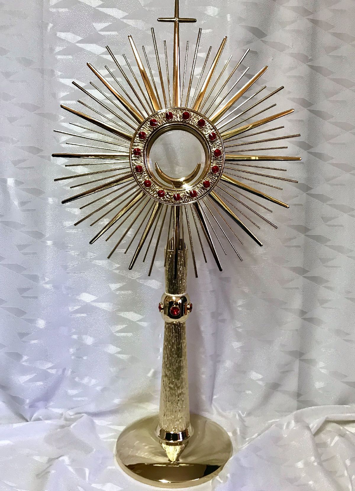 Monstrancja mosiężna, pozłacana - 66 cm (D6)