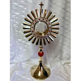 Monstrancja mosiężna, pozłacana - 46 cm (D9) - MONSTRANCJE - Nowość