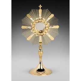 Monstrancja mosiężna, pozłacana - 57 cm (D10) - MONSTRANCJE - Nowość