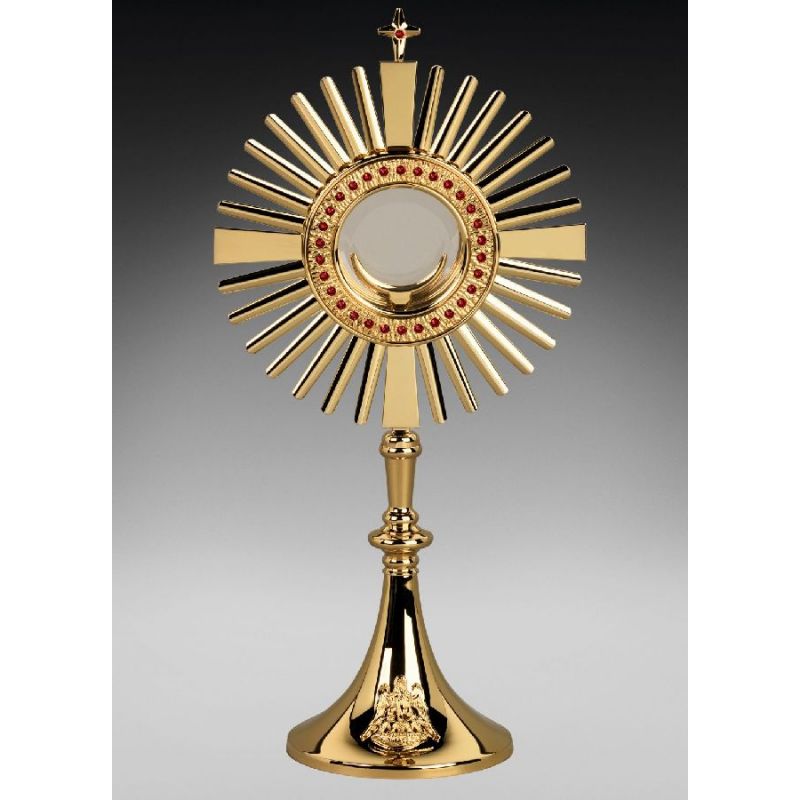 Monstrancja mosiężna, pozłacana - 51 cm (D12) - Monstrancja mosiężna, pozłacana - 51 cm (D12)