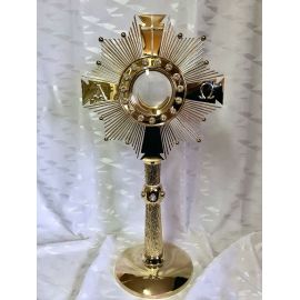 Monstrancja mosiężna, pozłacana - 55 cm (D13) - Monstrancje - Nowość