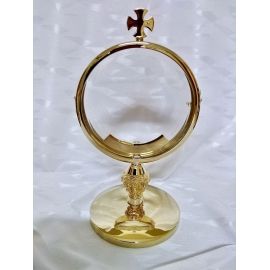 Monstrancja mosiężna luna 16 cm, pozłacana - 29 cm (D19) - MONSTRANCJE - Nowość