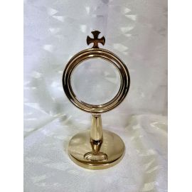 Monstrancja mosiężna, pozłacana, mini - 20 cm (D20) - MONSTRANCJE - Nowość