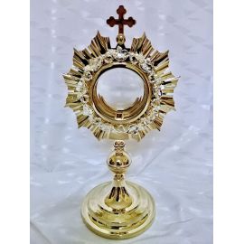 Monstrancja mosiężna, pozłacana - 38 cm (D22) - MONSTRANCJE - Nowość