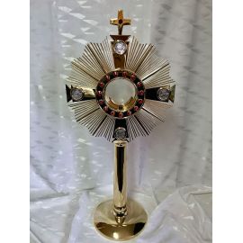 Monstrancja mosiężna, pozłacana - 63 cm (D26) - MONSTRANCJE - Nowość