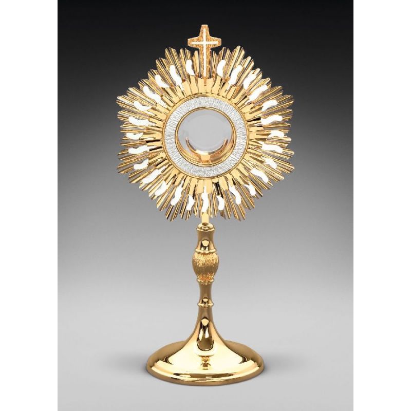 Monstrancja mosiężna, pozłacana - 55 cm (D27) - Monstrancja mosiężna, pozłacana - 55 cm (D27)