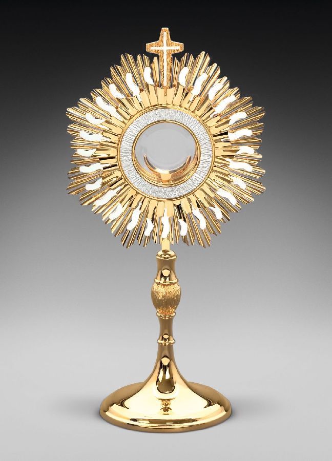 Monstrancja mosiężna, pozłacana - 55 cm (D27)