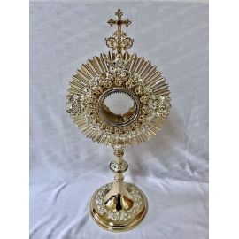 Monstrancja mosiężna, pozłacana - 63 cm (D34) - MONSTRANCJE - Nowość