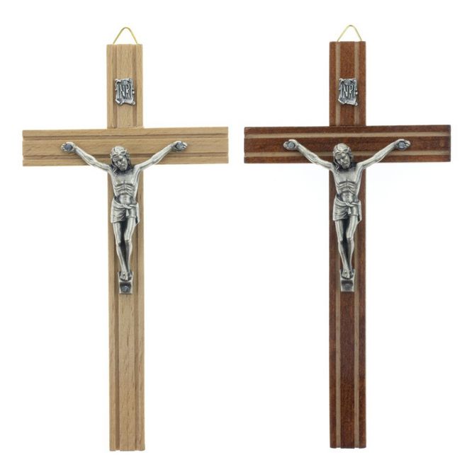 Krzyż drewniany wiszący, frezowany 16 cm