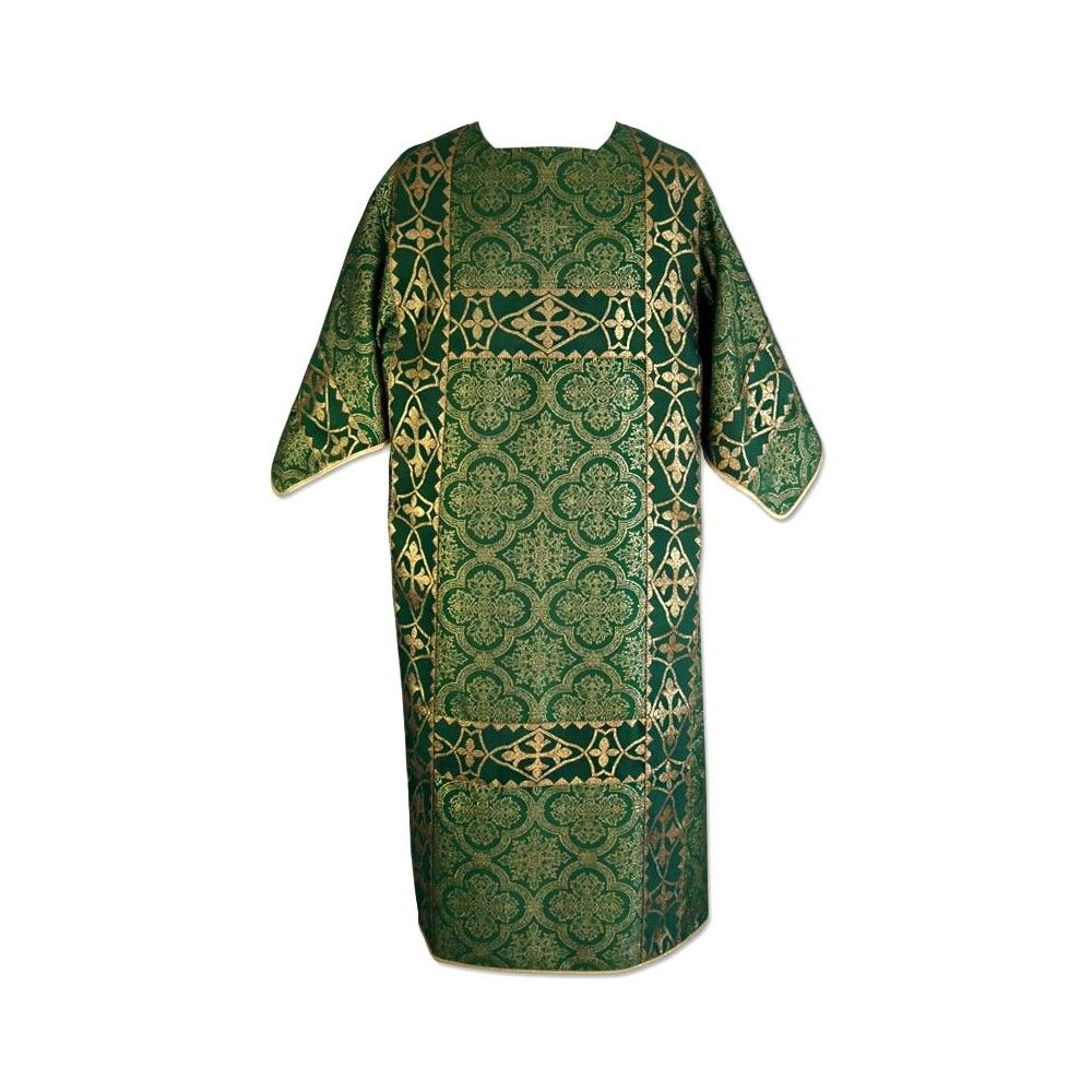 Dalmatyka zielona rzymska - tkanina żakard, brokat (46)
