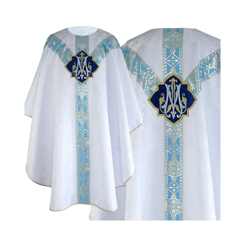 Ornat semi gotycki maryjny - tkanina żakard (68)