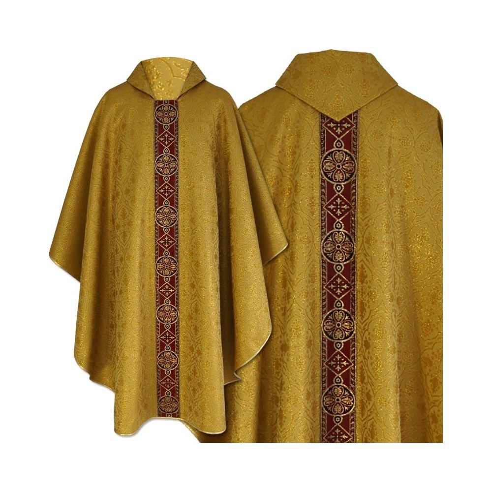 Ornat semi gotycki złoty - tkanina brokat (72)