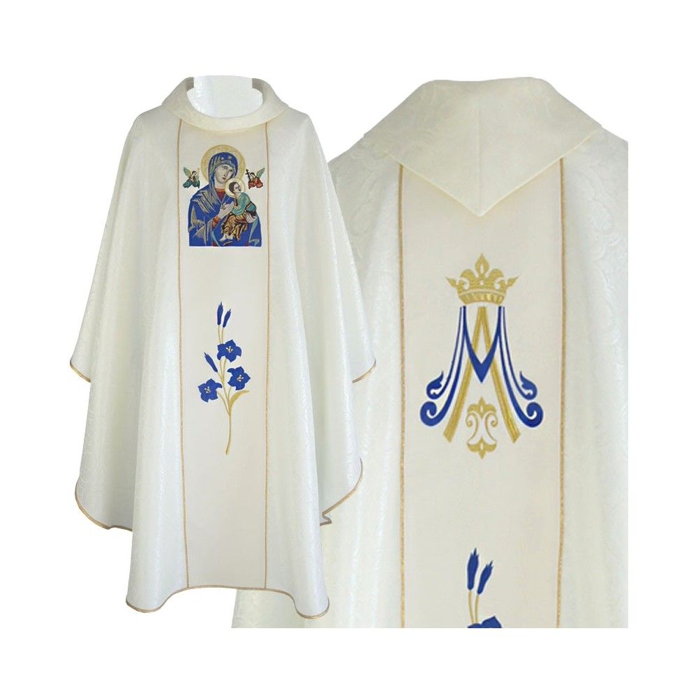 Ornat haftowany MB Nieustającej Pomocy - żakard