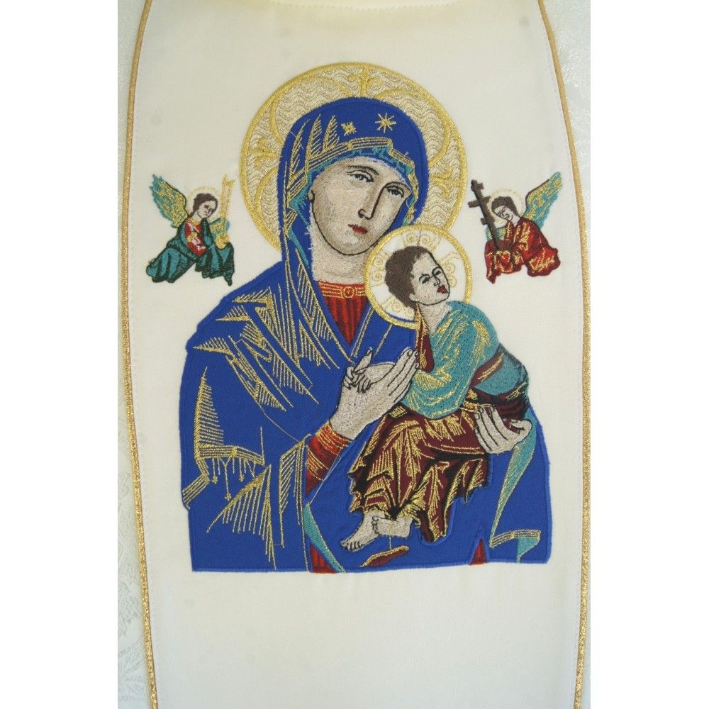 Ornat haftowany MB Nieustającej Pomocy - żakard - zdjęcie 4 - Ornat haftowany MB Nieustającej Pomocy - żakard