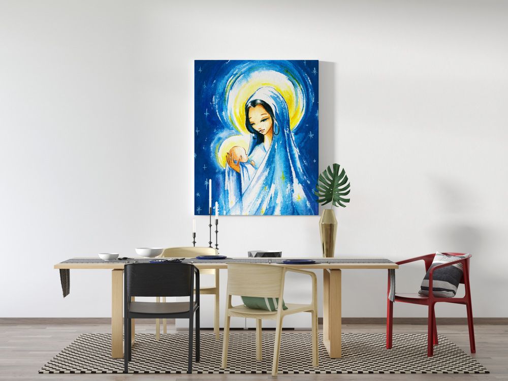 Obraz Matka Boska z Dzieciątkiem - płótno canvas (23) - zdjęcie 2 - Obraz Matka Boska z Dzieciątkiem - płótno canvas (23)