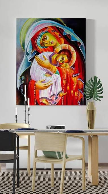 Obraz Matka Boża z Dzieciątkiem - płótno canvas (30) - zdjęcie 2 - Obraz Matka Boża z Dzieciątkiem - płótno canvas (30)