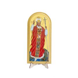 Obraz półokrągły Święty Jan Paweł II - Pielgrzym Świata - Obrazek religijny płyta HDF - Nowość