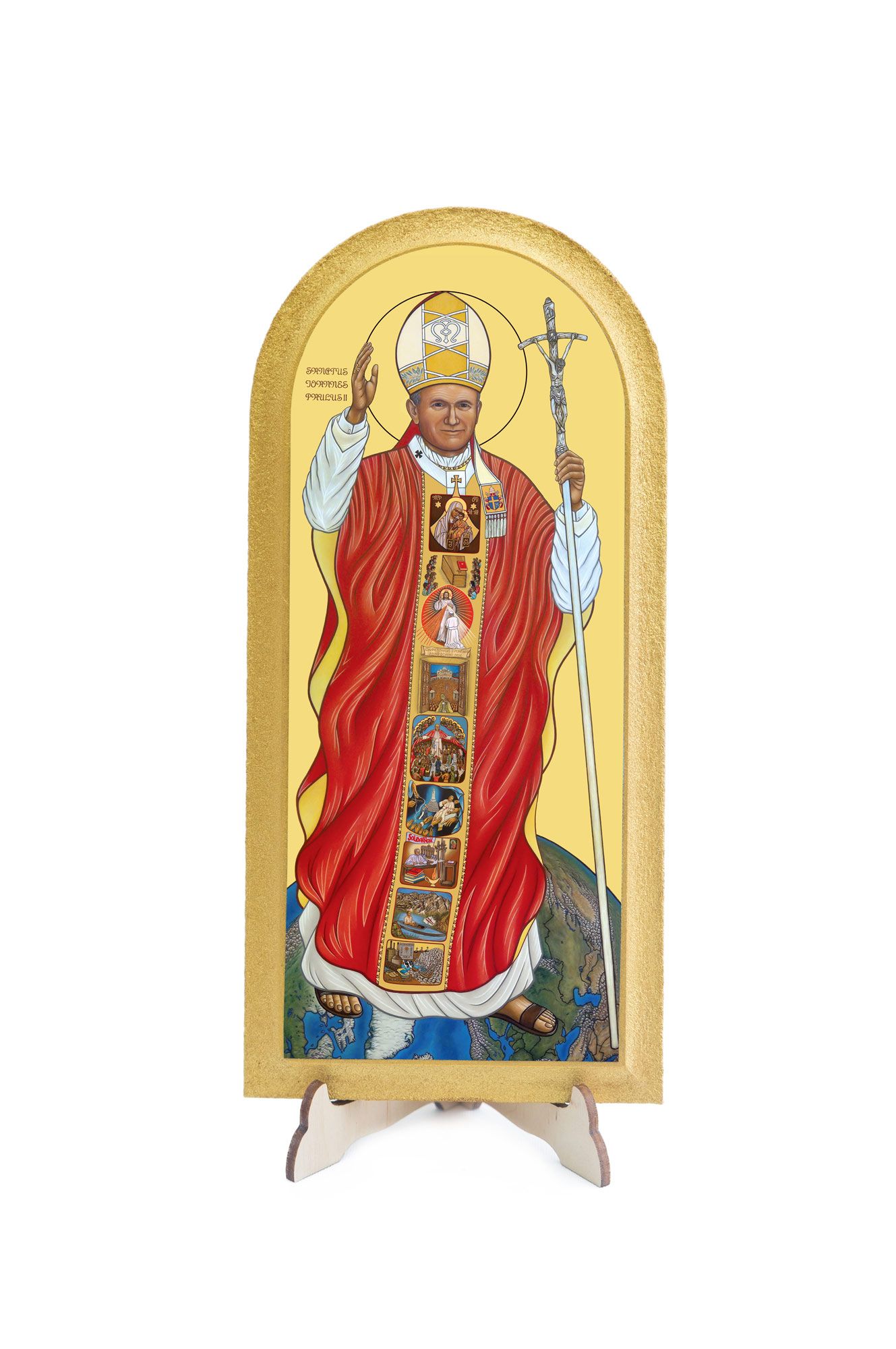 Obraz półokrągły Święty Jan Paweł II - Pielgrzym Świata