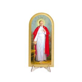 Obraz półokrągły Święty Jan Paweł II - Ołtarz ze szczyrku - Obrazek religijny płyta HDF - Nowość