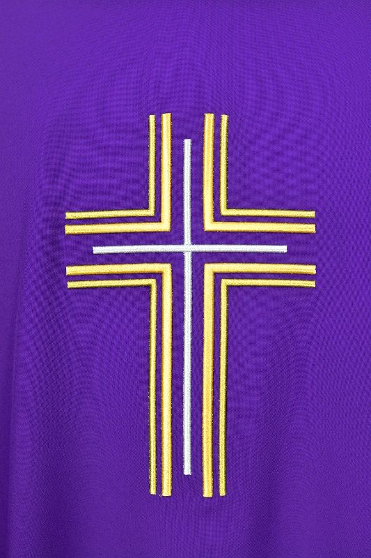 Ornat haftowany fioletowy - krzyż (15) - zdjęcie 2 - Ornat haftowany fioletowy - krzyż (15)