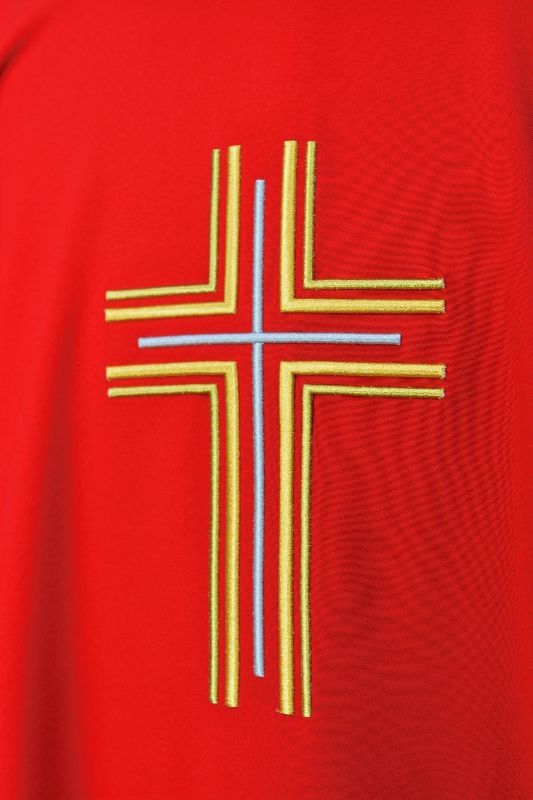 Ornat haftowany czerwony - krzyż (15) - zdjęcie 2 - Ornat haftowany czerwony - krzyż (15)