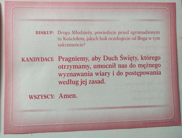 Zaświadczenie – sakrament bierzmowania -50 szt./opakowanie - zdjęcie 2 - Zaświadczenie – sakrament bierzmowania -50 szt./opakowanie