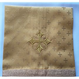 Welon na kielich 45x45 cm - krzyżyki złote - Welon na monstrancje, kielich - Nowość