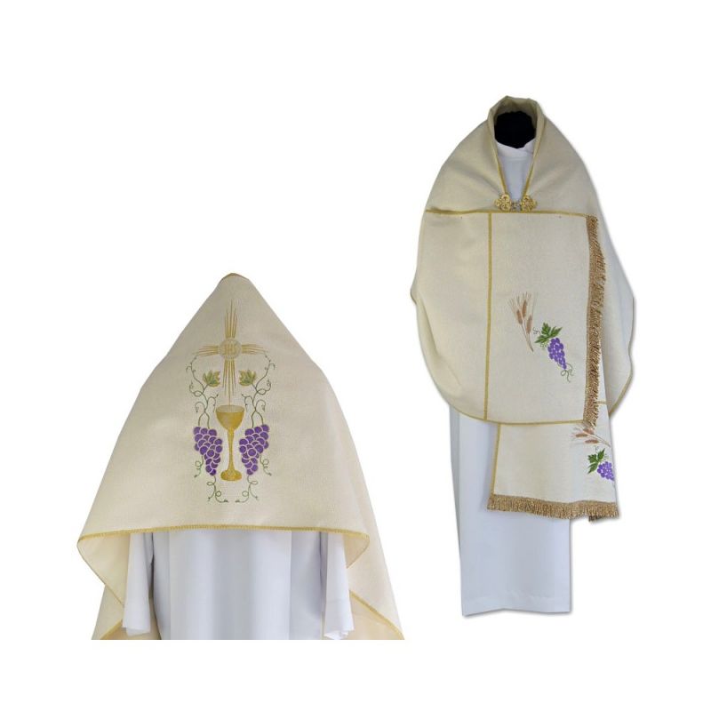 Welon liturgiczny IHS, Kielich, Winogrono (8) - Welon liturgiczny IHS, Kielich, Winogrono (8)