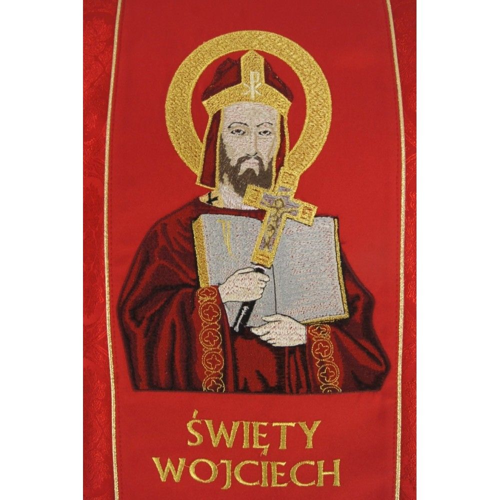 Ornat gotycki haftowany Święty Wojciech - zdjęcie 2 - Ornat gotycki haftowany Święty Wojciech