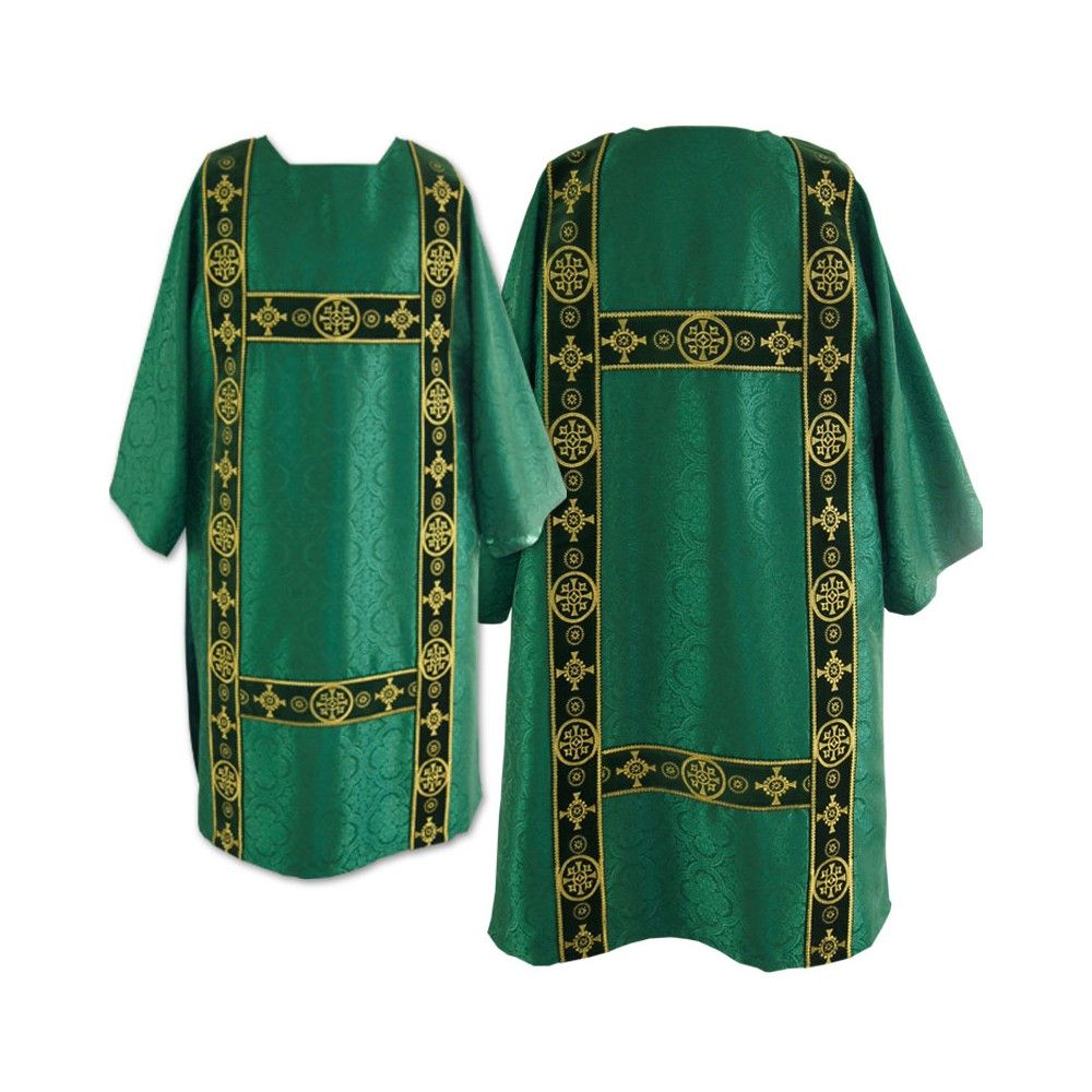 Dalmatyka gotycka żakard -pasy aksamit - mix kolorów - zdjęcie 6 - Dalmatyka gotycka żakard -pasy aksamit - mix kolorów