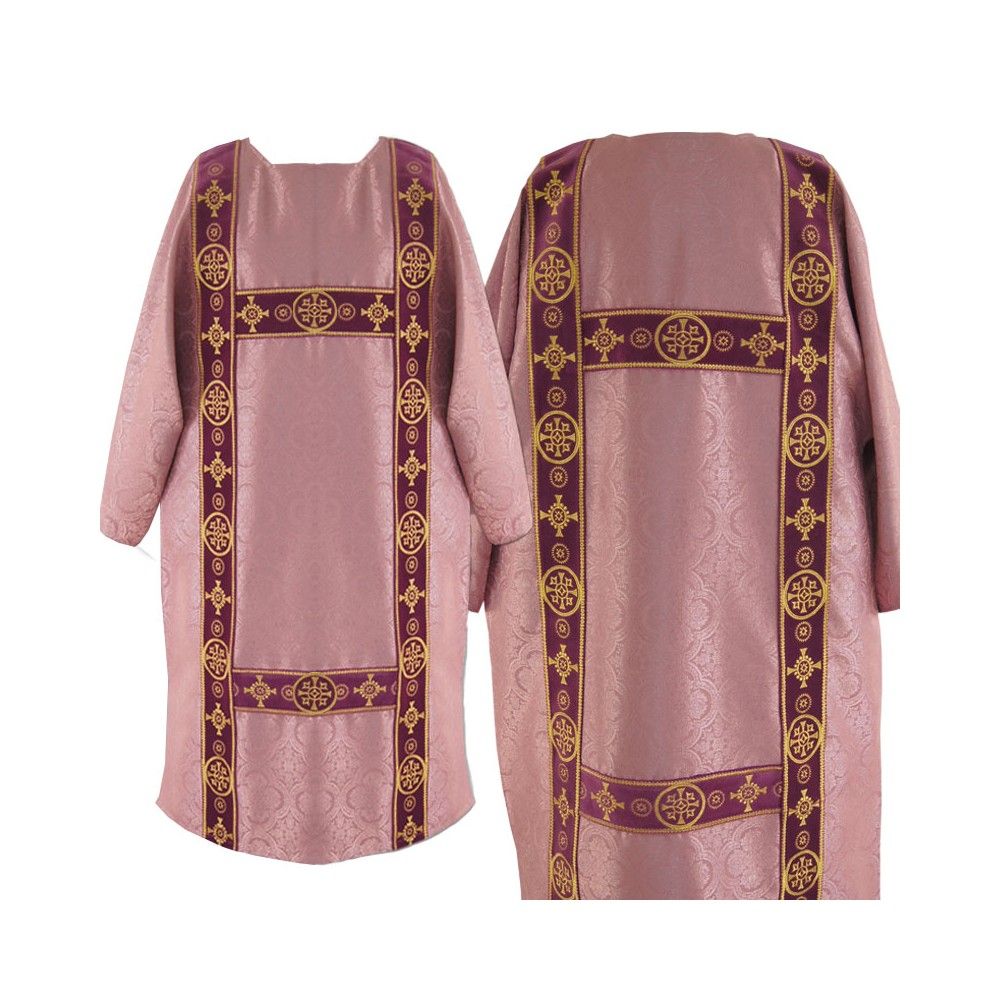 Dalmatyka gotycka żakard -pasy aksamit - mix kolorów - zdjęcie 7 - Dalmatyka gotycka żakard -pasy aksamit - mix kolorów