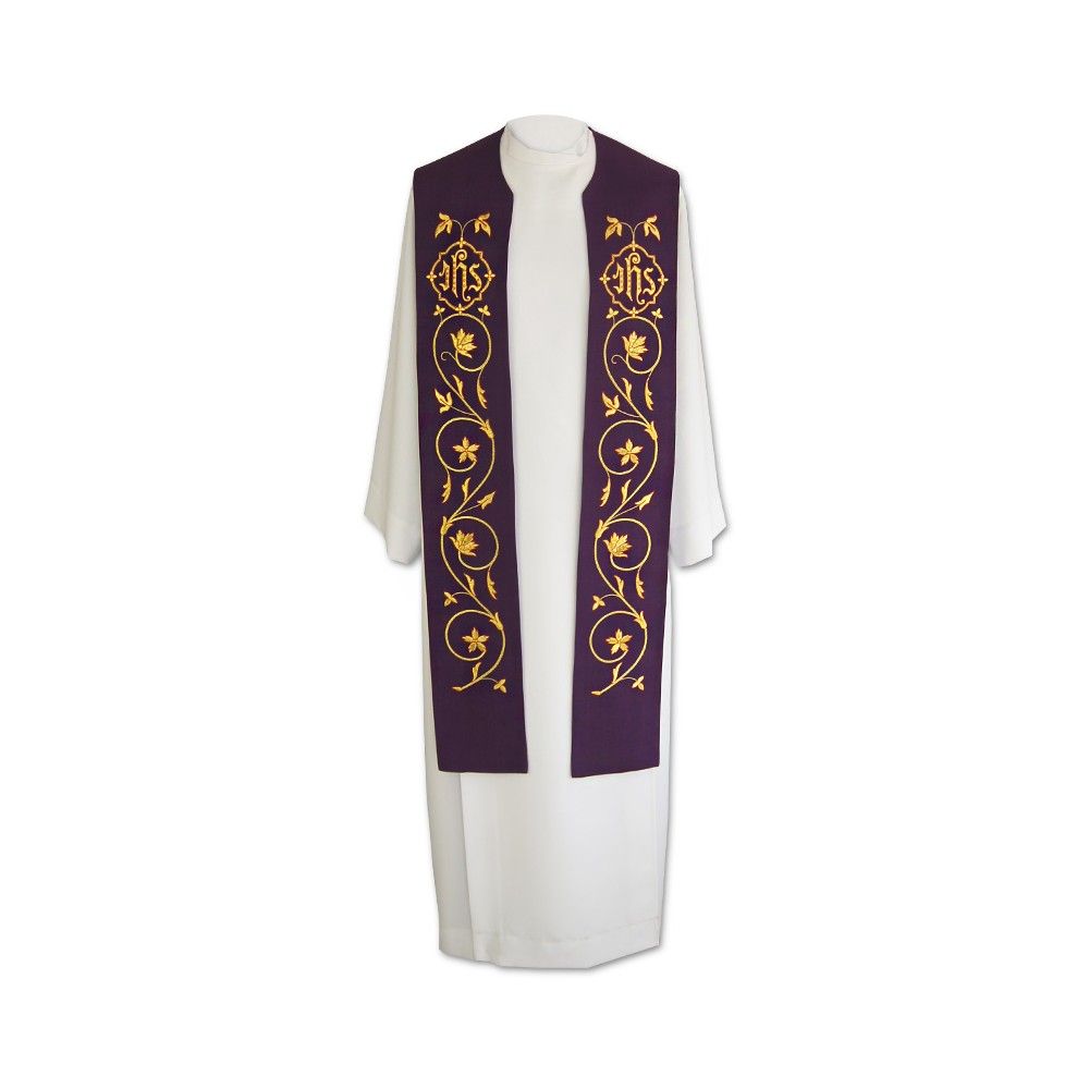 Stuła kapłańska eucharystyczna IHS - 3 kolory do wyboru - zdjęcie 6 - Stuła kapłańska eucharystyczna IHS - 3 kolory