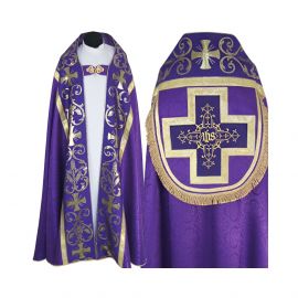 Kapa rzymska, kolory liturgiczne - tkanina żakard (10) - KAPY LITURGICZNE - Nowość