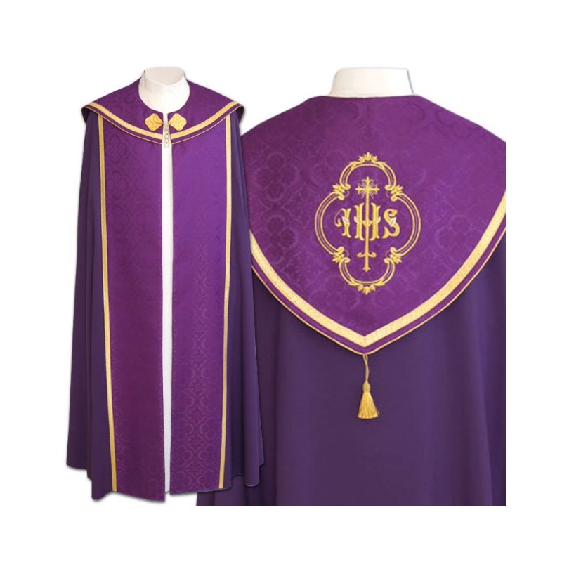 Kapa wzór gotycki IHS (kolory liturgiczne) - tkanina strecz (22) - Kapa wzór gotycki IHS - tkanina bawełna-stretch (22)