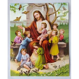 Jezus z dziećmi - Obraz do oprawienia format (20x25) - OBRAZY RELIGIJNE - Nowość