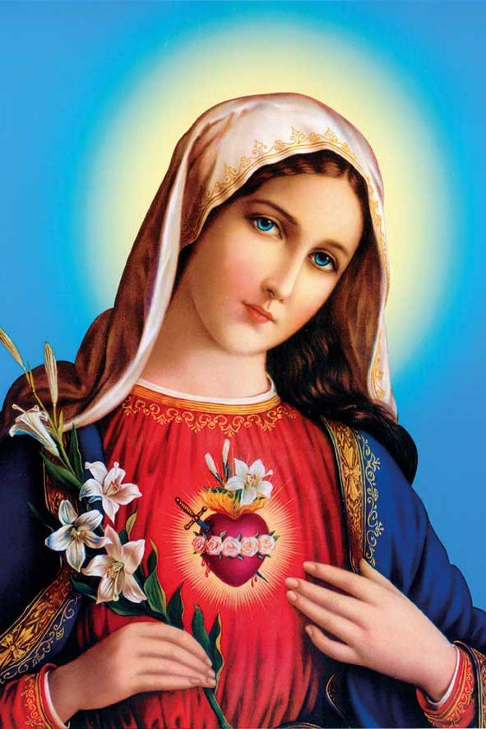 Serce Maryi - Obraz do oprawienia format (30x40) - zdjęcie 2 - Serce Maryi - Obraz do oprawienia format (30x40)