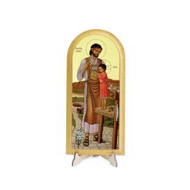 Święty Józef - Ikona z Islandii - Obraz półokrągły - Obrazek religijny płyta HDF - Nowość