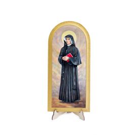 Święta Faustyna - Ołtarz ze szczyrku - Obraz półokrągły - Obrazek religijny płyta HDF - Nowość