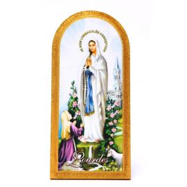Matka Boża Lourdes - Obraz półokrągły - Obrazek religijny płyta HDF - Nowość