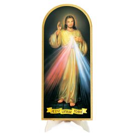 Jezu Ufam Tobie - Obraz półokrągły 41x18 cm - Obrazek religijny płyta HDF - Nowość