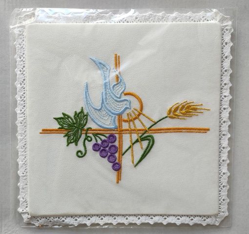 Palka haftowana ecru - Gołąb